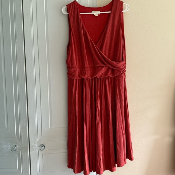 Anthropologie Maeve Nora Textured Wrap Dress Size XL Burnt Orange Comfy - Picture 1 of 9